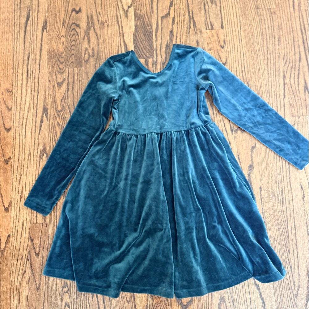 Hanna Andersson Deep Green Velvet Dress